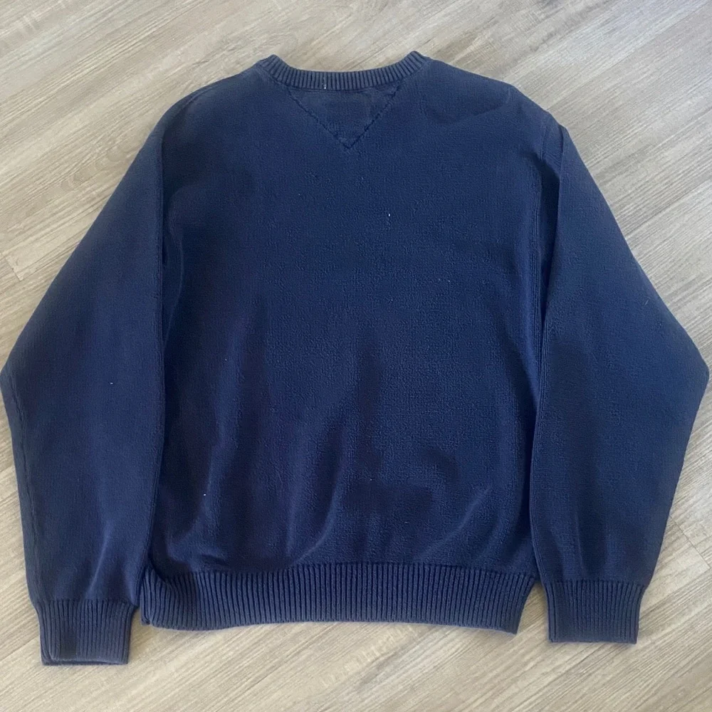 Tommy Hilfiger Navy Crewneck Sweater with Flag Detail